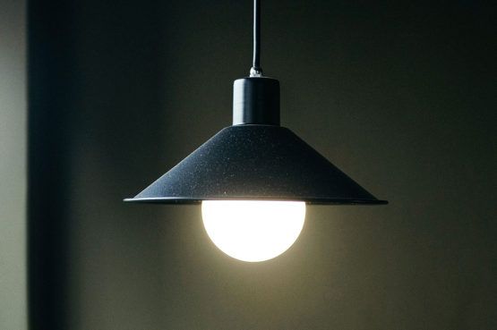 close up photo of a black pendant light fixture