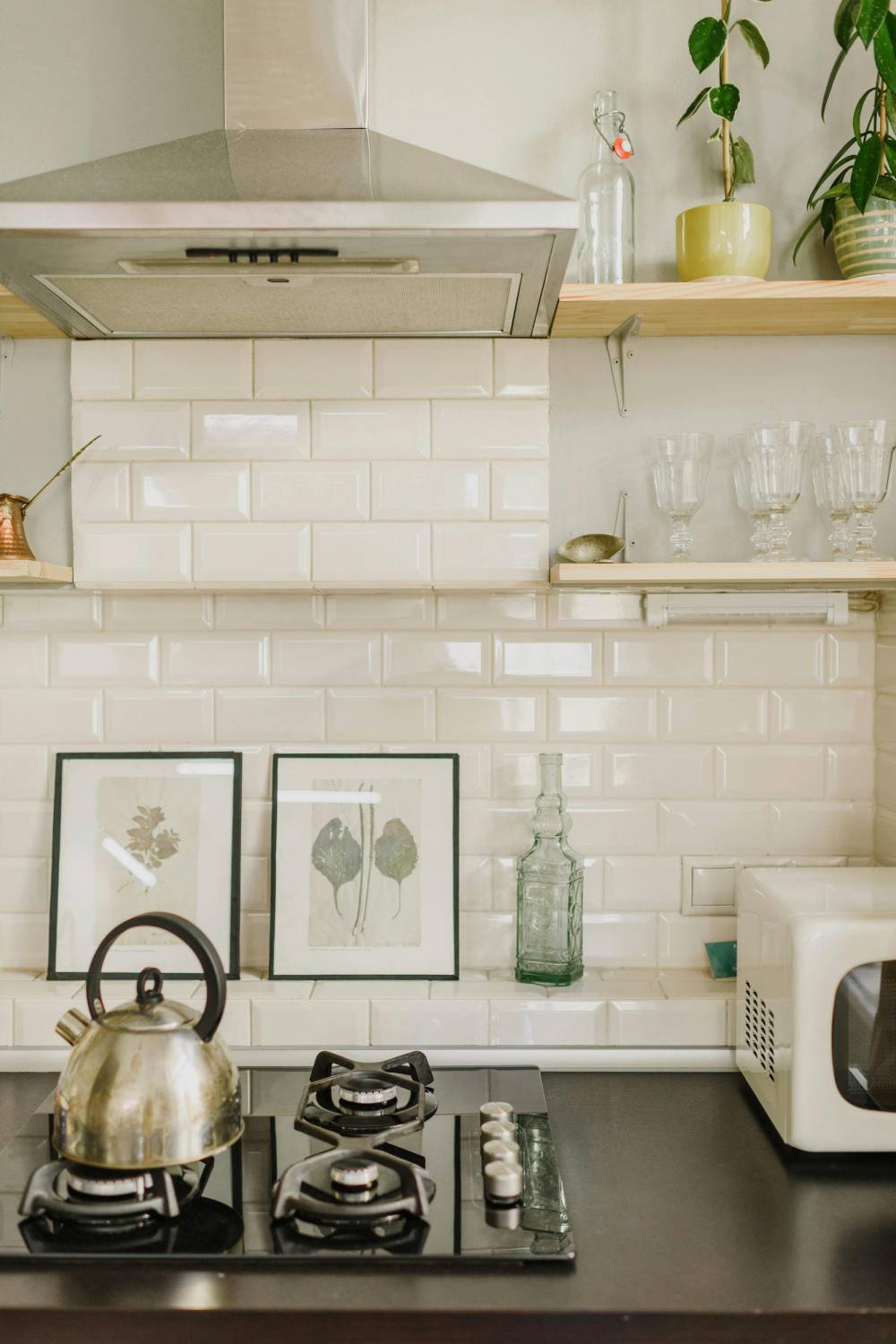 a kettle on a gas stovetop